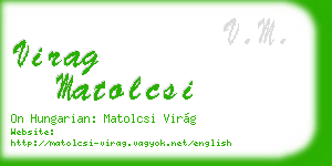 virag matolcsi business card